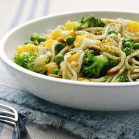 Spaghetti with eggs & veg