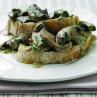 Creamy garlic mushrooms on toast