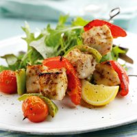 Lemon & mustard cobia kebabs