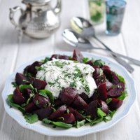 Moroccan beetroot & herb salad with yoghurt dressing