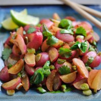 Stir fried radishes & coriander