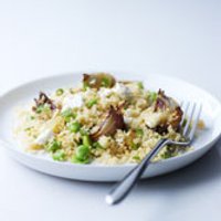 Roast shallot & broad bean couscous