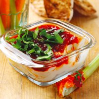 Chilli jam, cream cheese & coriander dip