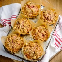 Spiced beetroot & apple muffins with crunchy hazelnut topping