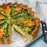 Tenderstem broccoli & smoked salmon tart