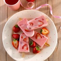 Strawberry & coconut ice lollies