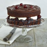 French glace cherry & chocolate Gateau