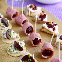 A trio of quick beetroot canapes