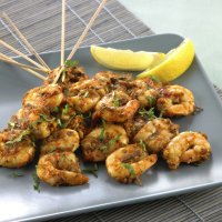 Madras marinated prawns