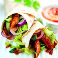 Oriental chicken & salad wraps