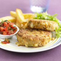 Edam bean burgers with tomato relish