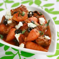 Greek lamb with chantenay carrots & feta