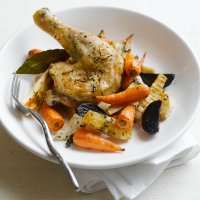 Easy roasted chantenay with lemon & thyme chicken