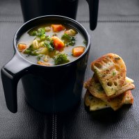 Sweet potato & curly kale soup