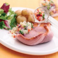 Gammon with tropical salsa