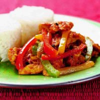 Chicken with mixed peppers