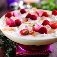 Classic Christmas forest fruit trifle
