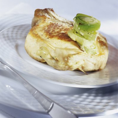 Pork chops with cheese stuffing