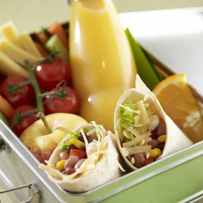 Edam & veggie bean wraps