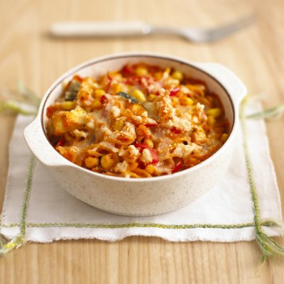 Fusilli & sweetcorn bake