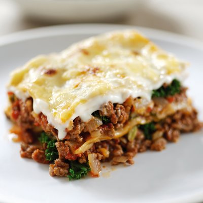 Beef & kale lasagne