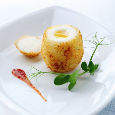 Martyn Nail's boiled egg with a parmesan shell