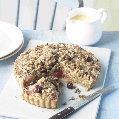 Simon Rimmer's rhubarb crumble tart
