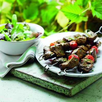 Alfresco beef kebabs