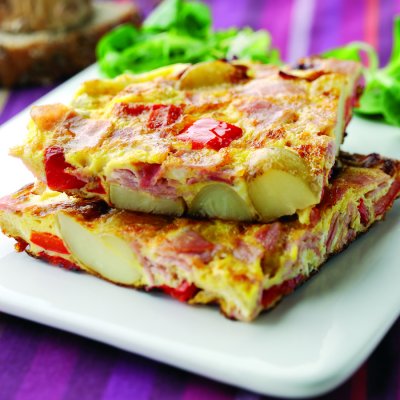 Oak smoked ham & pepper fritatta
