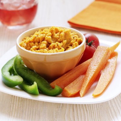 Roasted carrot & houmous dip