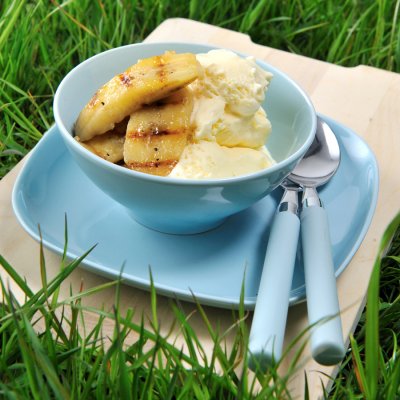 Barbequed bananas