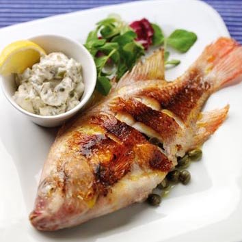 Pan-fried tilapia with capers & tartare sauce