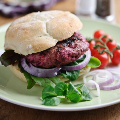 Lamb & sweetfire beetroot burgers with feta