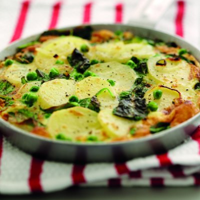 Potato, pea & spinach frittata