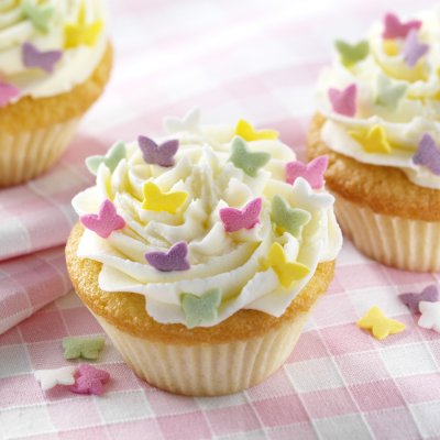 Raspberry-rose cupcakes