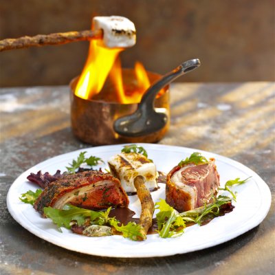 Savoury marshmallow on a biltong twig