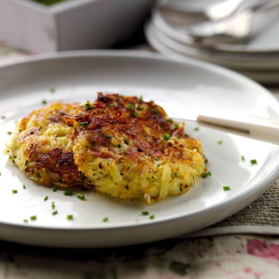 Potato, ham & Bramley apple rosti