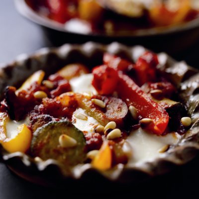 Red pepper & aubergine bake