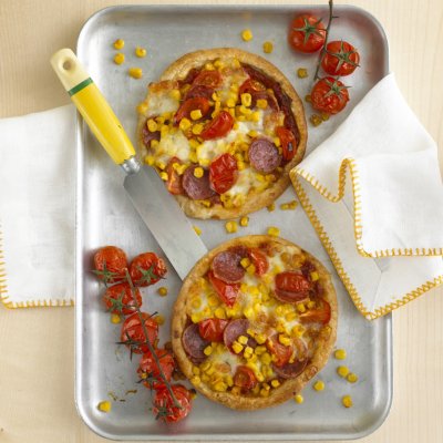Pepperoni & sweetcorn tarts