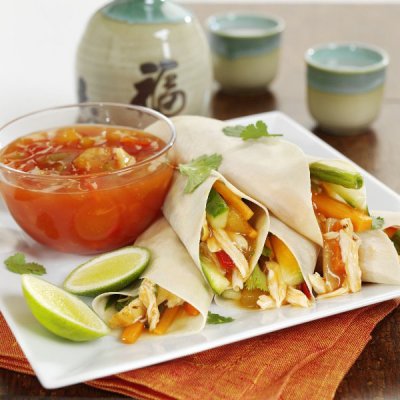 Sweet & sour chicken pancakes