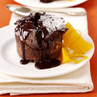 Rich chocolate & orange puddings
