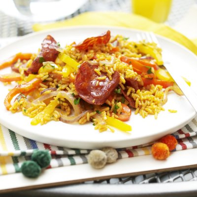 Chorizo & sweet pepper rice