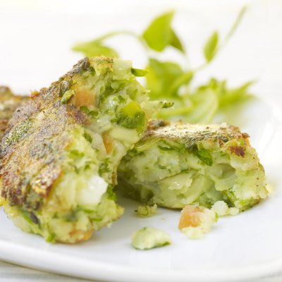 Pea shoot bubble & squeak