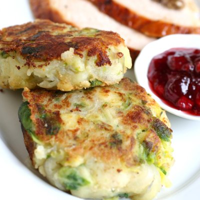 Shallot & sprout bubble & squeak cakes