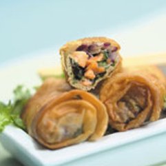 Smoked salmon & ginger spring rolls