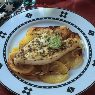 Turbot in nutty herb butter