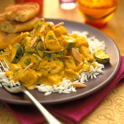 Parsnip & courgettes in moghlai sauce