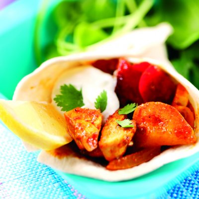 Sizzling pepper rogan josh wraps