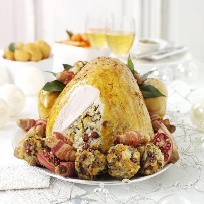 Phil Vickery's saffron turkey with wild rice & cranberry stuffing